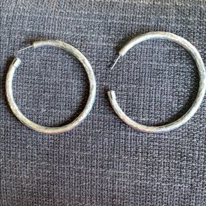 Ippolita large  Hammered silver hoop earrings